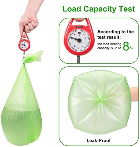 Small Trash Bags 4-6 Gallon, Inwaysin 200 Count Biodegradable Trash Bags 4 Gallon, Extra Strong Small Garbage Bags Unscented, Size Expanded, Green, for Bathroom Bedroom Office Kitchen Trash Can