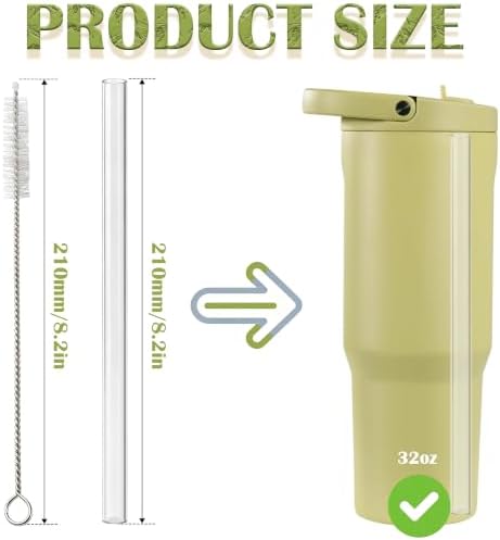 Thickened PCTG Replacement Straw for Hydrojug Sport 32oz, 6 Straws 1 Brush