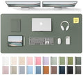 YSAGi Leather Desk Pad Protector, Office Desk Mat, Large Mouse Pad, Non-Slip PU Leather Desk Blotter, Laptop Desk Pad, Waterproof Desk Writing Pad for Office and Home (Dark Green,55" x 24")