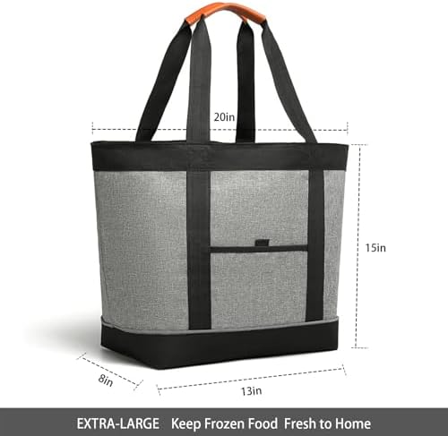 Insulated Cooler Bag Reusable Grocery Tote Bags Transport Large Lunch Box for Women