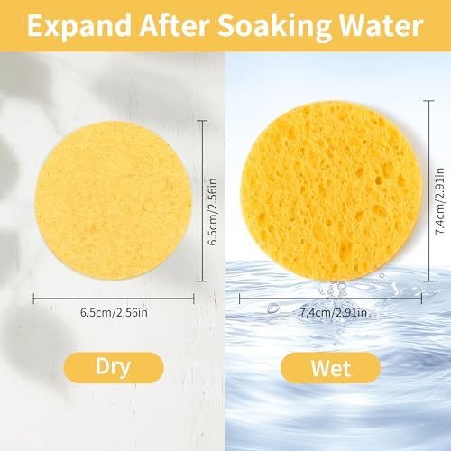 100-Count Compressed Facial Sponges, Yellow