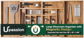 Large Silverware Organizer, 13 Slots Magnetic Connected Expandable Acacia Wood Utensil Drawer Organizer From 21 to 37.4 Inches, Adjustable Flatware and Cutlery Holder, Utensil Tray for Kitchen Natural