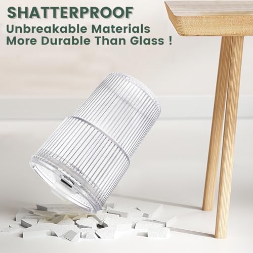 HIGIINC Iced Coffee Cups With Lids and Straws 4 Pcs, 16 OZ Unbreakable Glasses Drinking Set,Clear Plastic Cups Reusable Iced Coffee Tumbler with Lid and Straw, To Go Coffee Cups Dishwasher Safe
