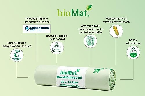 bioMat 2.6 Gallon Compostable Food Scrap Bags, 50 Count