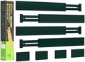 ANTOWIN Expandable Bamboo Drawer Dividers Organizers, Drawer Separators Splitter,17-22 inches Long Adjustable Spring-loaded Organizer for Large Utensil, Clothes, Tools(Dark Green)