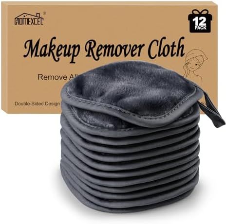 HOMEXCEL Makeup Remover Cloth 12 Pack Reusable Makeup Remover Pads Washable