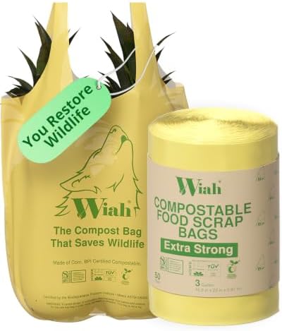 Small Compost Bags for Countertop Bin - Extra Strong Compostable 3 Gallon