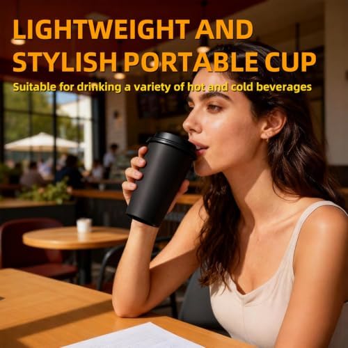 Plastic Reusable Coffee Cups with Lids, 15 Pack