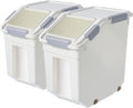 CITY BABY 2 Pack Airtight Flour Storage Container With Scoop,Dry Food, Sugar, Baking Supplies,Rice Container Set -BPA Free- Pet Food Storage Container,Dog Cat Birds Food Bin(50LB)