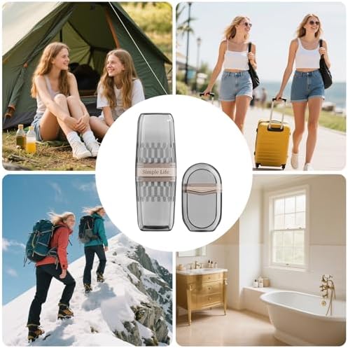 Bar Travel Soap Case Container, Portable Travel Toothbrush Case, Gray