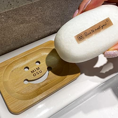 mimosu Bamboo Soap Dish with Drain – Wooden Holder for Shampoo & Soap Bars, Eco-Friendly Bathroom Tray, Zero Waste, Non-Slip Bamboo Soap Saver for Shower & Sink