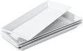 Rectangular Ceramic Serving Platters Set of 4, 14 inch Large Porcelain Serving Plates, White Appetizer Trays, Dishwasher Safe Plates for Steak, Charcuterie, Thanksgiving Turkey, Desserts