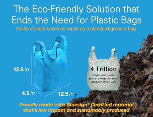 Reusable Grocery Bags, Foldable Shopping Bags in Pod, 5 Pack