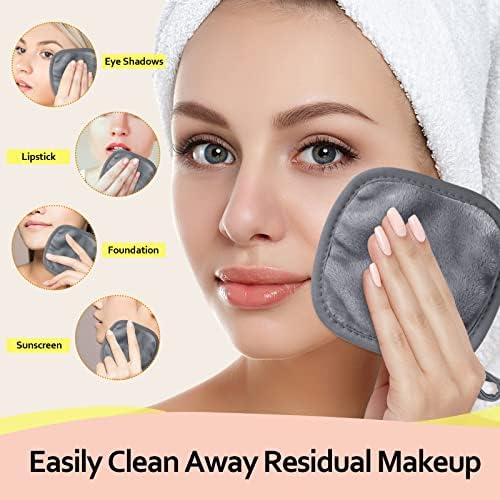 HOMEXCEL Makeup Remover Cloth 12 Pack Reusable Makeup Remover Pads Washable