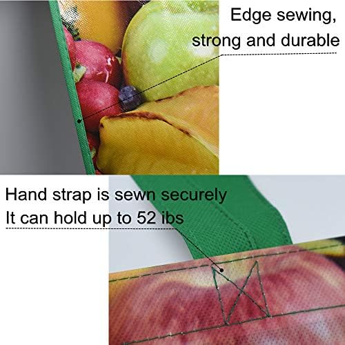 FENELY 6 Pack Reusable Grocery Bags for Shopping, Foldable Large Tote Bags Heavy Duty, Eco-Friendly Ripstop Waterproof