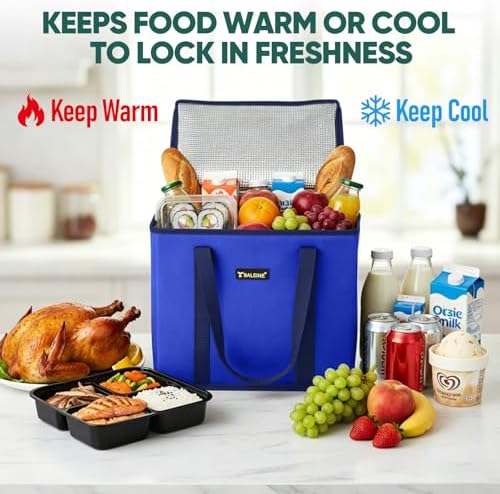 BALEINE 1PK Insulated Reusable Grocery Bag, Heavy Duty Shopping Tote