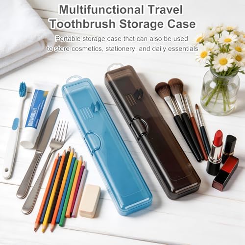 Travel Toothbrush Holder (20-Pack, Gray,Blue)