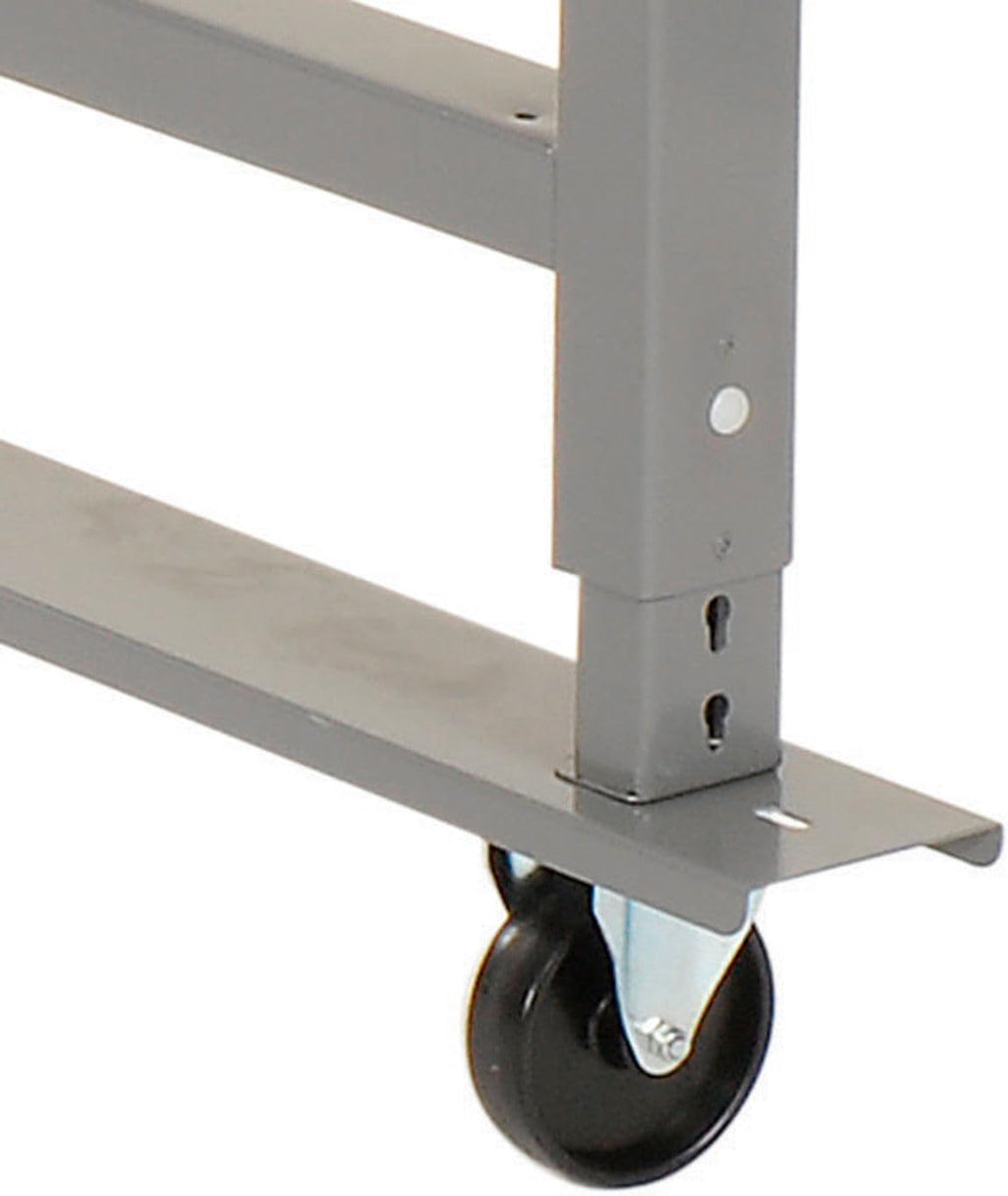 Global Industrial Mobile Adjustable Height Workbench, Shop Square Edge, 72" W x 36" D, Gray