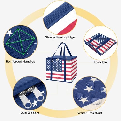 BALEINE 1PK Insulated Reusable Grocery Bag, Heavy Duty Shopping Tote