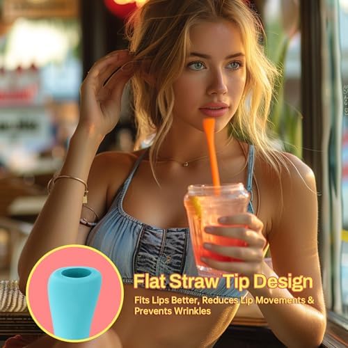 NiHome 6PCS Silicone Anti-Wrinkle Straws Fit for Stanley 40oz 30oz Tumblers