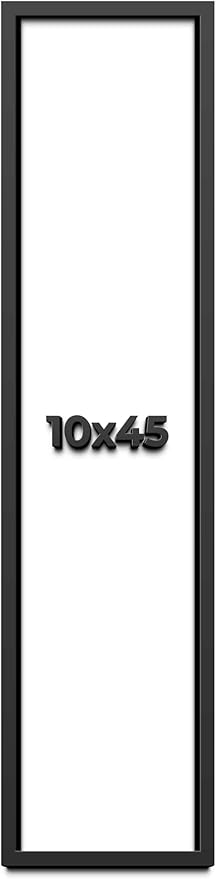 10x45 Shadow Box Frame Black | 1 Inch Deep Solid Wood Shadowbox Display Frame |
