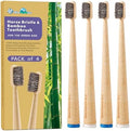 Horse Hair Toothbrush, All Natural Bamboo Toothbrush 4 Pack