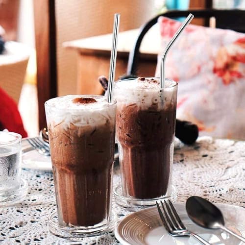 16 Pack of Reusable Stainless Steel Metal Straws