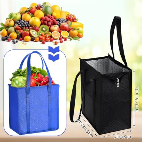 Paterr 4 Pcs Insulated Grocery Bags Reusable, with Zipper