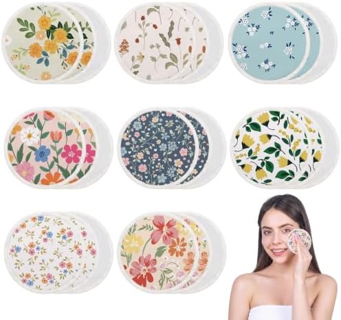 Fanfanwin 24 Pcs Reusable Makeup Remover Pads 4" Microfiber Makeup Cloths