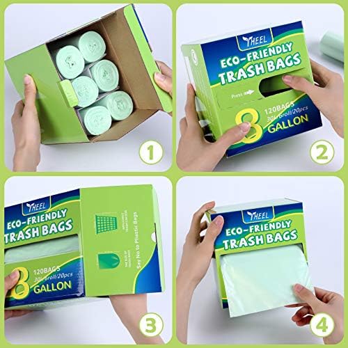 8 Gallon Medium Trash Bags - Strong Leak-Resistant - 120 Count Unscented