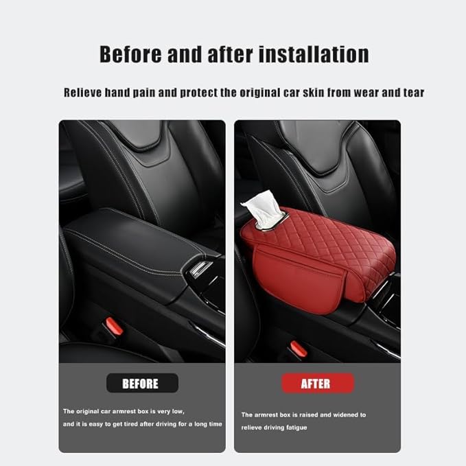 Car Armrest Pad for Toyota 4Runner 2000–2025, Center Console Cover with Memory Foam Cushion, Anti-Slip Protector, Arm Rest Cushion Car Interior Accessories,B Beige