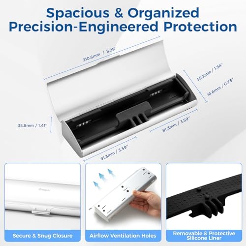 Aluminum Electric Toothbrush Travel Case, 2 in 1 Travel Toothbrush Holder for Oral B/Oral-B Pro 1000 1500 5000 and Most Electric Toothbrush for Traveling, Removable Silicone Liner-Silver