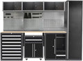 JZD Garage Storage Cabinet System Workbench Set Workshop with Drawers and Doors, No Wall Mounting Required, for Basement Automotive Repair Shop