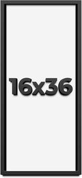 16x36 Shadow Box Frame Black | 1 Inch Deep Solid Wood Shadowbox Display | UV