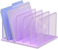 Kuntine.B 5-Section Upright Desk File Organizer Purple 1 Pack