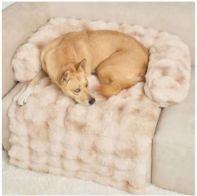 Dream Cloud Pet Sofa Bed – Washable, Waterproof, and High Comfort, Non-Slip Orthopedic Plush Dog Mat for Sofa, Car & Floor (Cappuccino, X-Large)