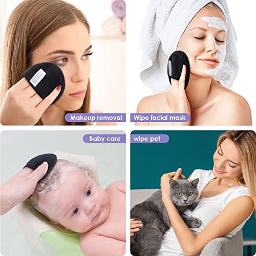 SUNLAND Reusable Makeup Remover Pads for Face,Eyes,Lips 6 Pack Black