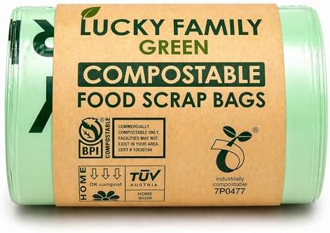 1.3 Gallon Compost Bags for Kitchen Countertop Bin, Compostable, 50 Count