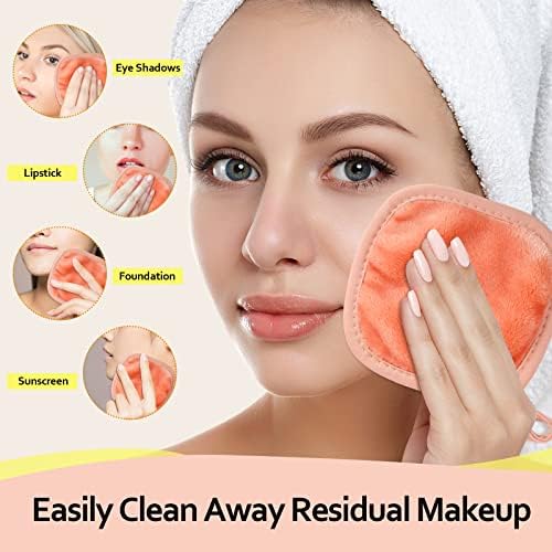 HOMEXCEL Makeup Remover Cloth 12 Pack Reusable Makeup Remover Pads Washable