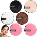 5 Pcs Reusable Cotton Rounds for Face Soft Makeup Remover Pads Washable Makeup Remover Cloth Double-Sided Reusable Makeups Removers Pads for Facial Cleansing 5 Colors
