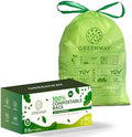 GREENWAY 13 Gallon Compostable Drawstring Trash Bags – Extra Thick 1.0 Mil – 50 Count – BPI & OK Home Certified – Leak‑Proof Kitchen Garbage Bags for Food Waste, Diaper Pails & Tall Bins