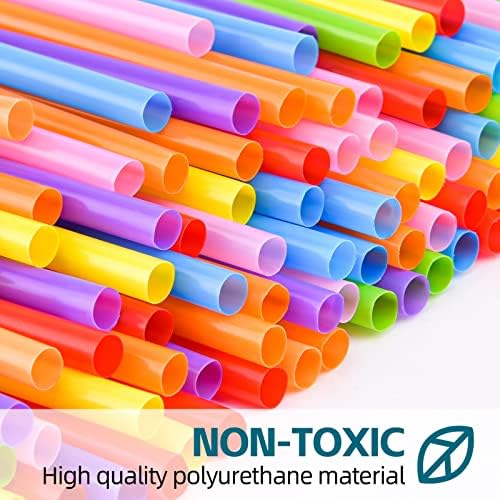 [Individually Wrapped] 200 Pcs Colorful Flexible Plastic Straw