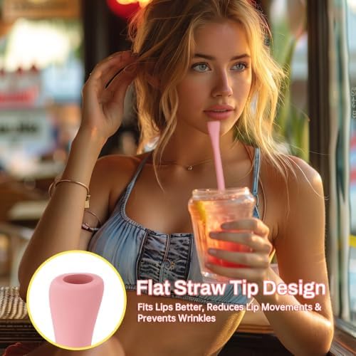 NiHome 6PCS Silicone Anti-Wrinkle Straws Fit for Stanley 40oz 30oz Tumblers
