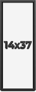 14x37 Shadow Box Frame Black | 1 Inch Deep Solid Wood Shadowbox Display Frame |
