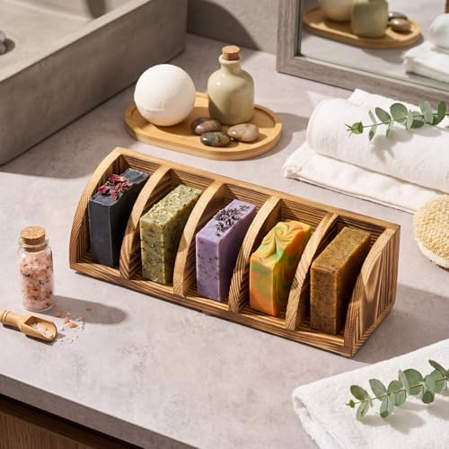 Shampoo Bar Holder Multi Bar Soap Dish, Wooden, 10.24 x 3.35 x 3.15 Inch