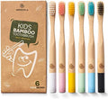 GREENZLA 6 Pack Kids Bamboo Toothbrush | Soft Charcoal Bristles