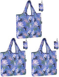 HOLYLUCK Reusable Grocery Bags,Heavy Duty Foldable Shopping Tote Bag (Standard, Purple leaves)