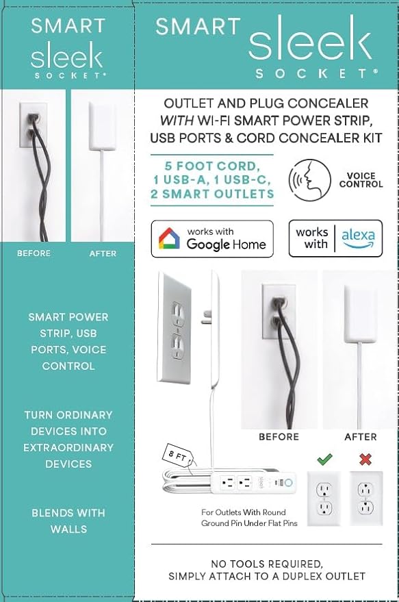 Smart Sleek Socket: Universal Outlet Concealer