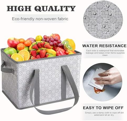 WISELIFE Reusable Grocery Bags [9 Pack],Large Grocery Tote Bag Water Resistant Shopping Bags Foldable Grocery Bag for Clothes,Shoes and Picnic