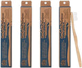 Brush with Bamboo Toothbrush with Plant-Based Bristles, Organic Bamboo, BPA-Free, Eco-Friendly, 100% Biobased, Soft Bristles, Zero Waste, Dental Care Product - 4 Pack